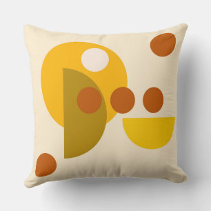 Almofada pontos castanhos abstrato amarelo bege