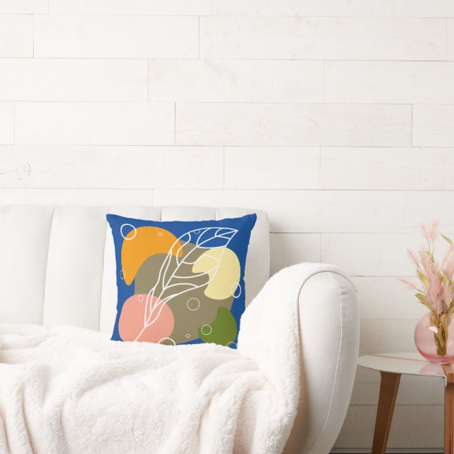Almofada Pontos de abstrato interessantes com folhas (Sofá)