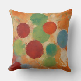 Almofada Pontos Laranja Vermelho Verde Brilhante