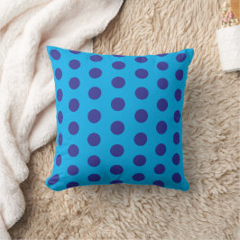 Almofada Pontos Polka Azuis sobre Azul