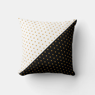 Almofada Pontos Polka Dourados em Preto e Branco