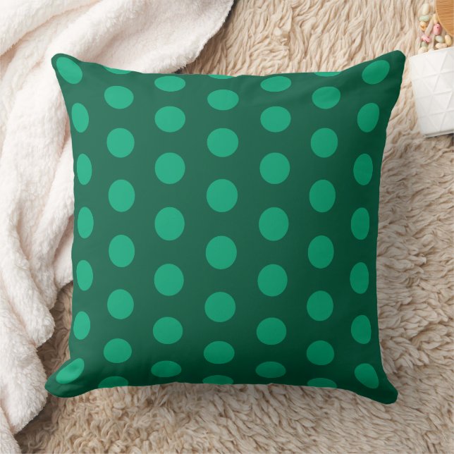 Almofada Pontos Polka Verde Esmeralda (Cobertor)