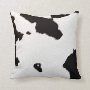 Almofada pontos preto e branco da vaca de leiteria