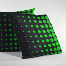 Almofada Pontos progressivos de preto e Verde limão