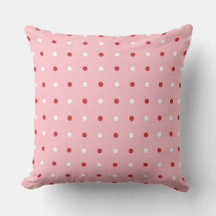 Almofada Pontos rosa, vermelho e branco