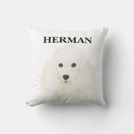 Almofada Poodle branco reversível personalizado