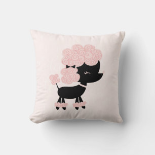 Almofada Poodle Francês de Cartoon Rosa Bonito