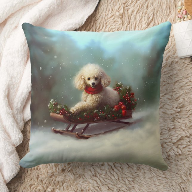 Almofada Poodle Natal neve inverno (Cobertor)