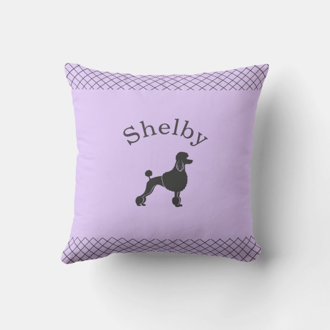 Almofada Poodle Personalizado Cor Lavanda Pastel Correspond (Verso)