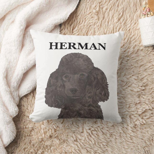 Almofada Poodle Preto Personalizado (Cobertor)