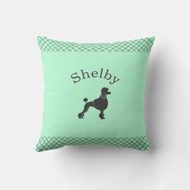 Almofada Poodle Verde Menta Personalizado Combinado (Verso)
