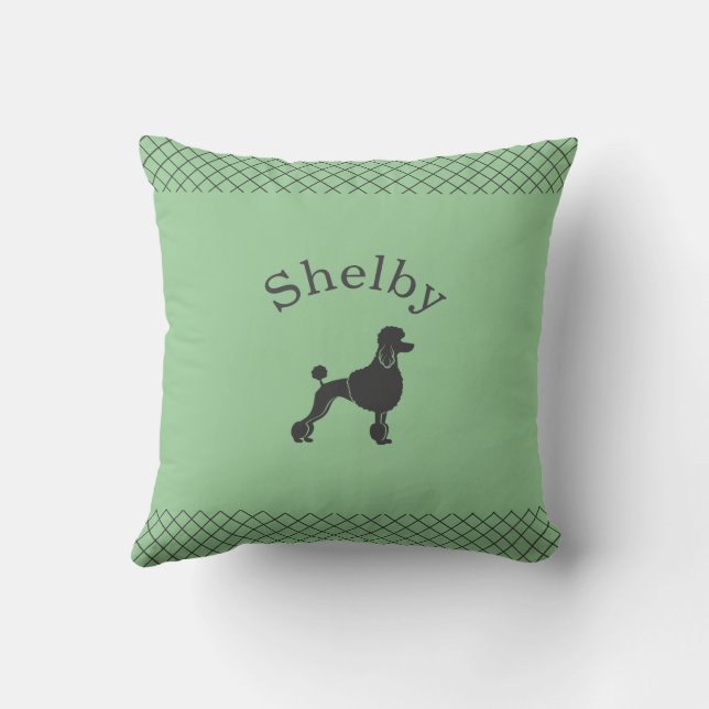 Almofada Poodle Verde Pastel Personalizado Combinado (Verso)