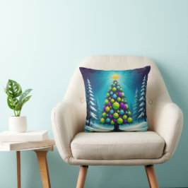 Almofada Pop Art Christmas with Neon Green Blue Purple
