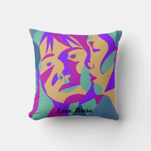 Almofada Pop Art   Duas mulheres   Citação Rumi Love