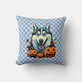 Almofada Pop Art Sorridente Cachorro Rouco com Pumpkins Hal