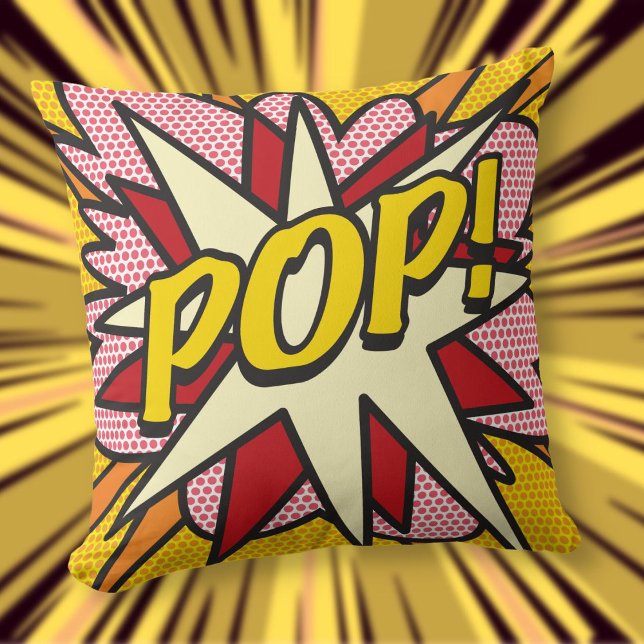 Almofada Pop da revista em quadrinhos! (Comic Book POP Modern Fun Throw Pillow)