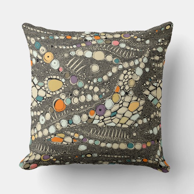 Almofada pop preto da iguana (Frente)