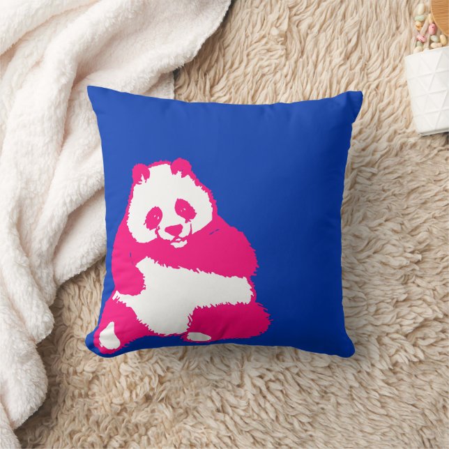 Almofada Pop Red Panda Ink Travesseiro decorativo Azul (Cobertor)