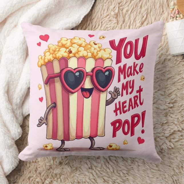 Almofada Popcorn Heart Pop Valentine Design (Cobertor)