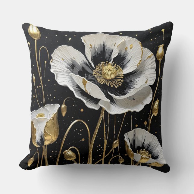 Almofada Pópias Douradas Pintadas (Frente)