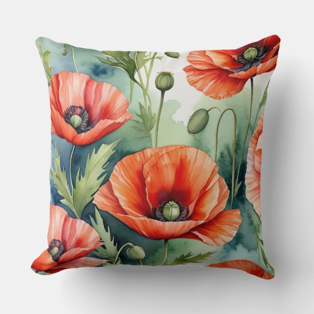 Almofada Poppies selvagens (Frente)