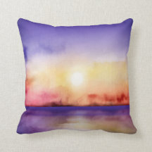 Por do sol bonito da aguarela todas as opções