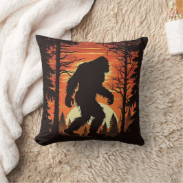 Almofada Pôr do sol floresta Sasquatch Pé-grande