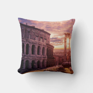 Almofada Pôr do sol sobre Roma Coliseu em Roma