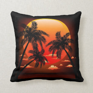 Almofada Por do sol tópico morno e travesseiro das
