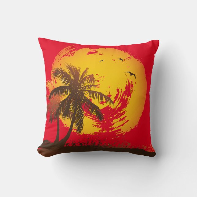 Almofada Por do sol tropical (Frente)