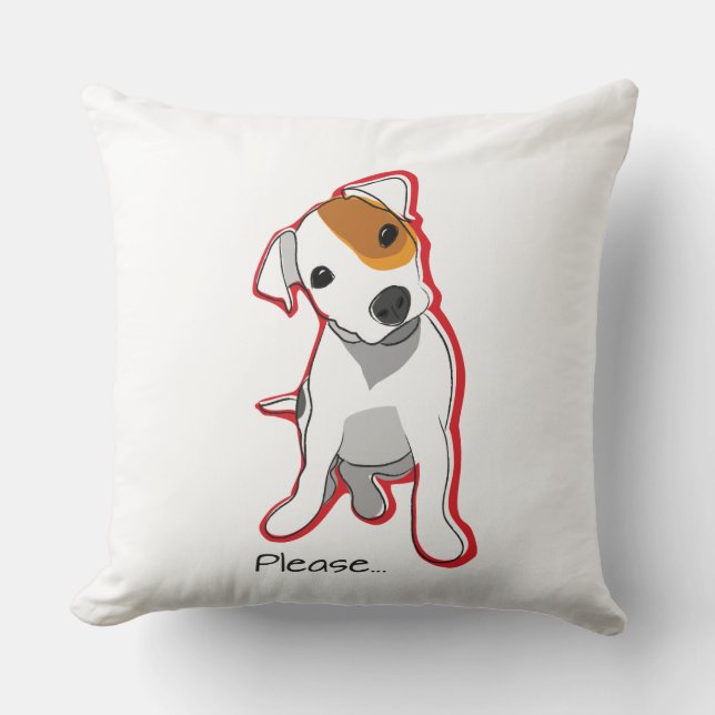 Almofada Por favor travesseiro de Jack Russell Terrier (Frente)
