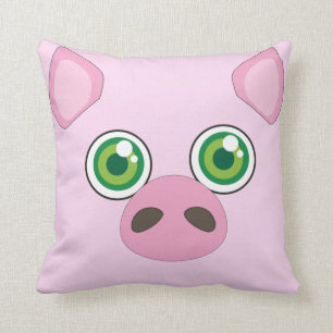 Almofada Porco bonito com o travesseiro do rosa dos olhos