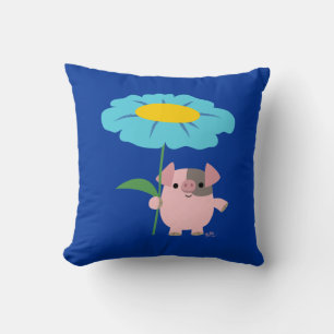 Almofada Porco bonito dos desenhos animados com o
