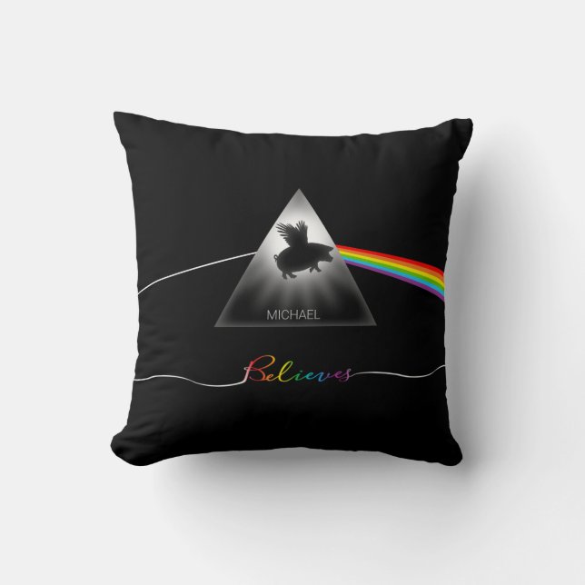 Almofada Porco Voador Personalizado Através Da Prisma (Frente)