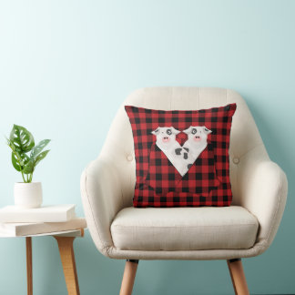Almofada Porcos num Travesseiro decorativo em branco
