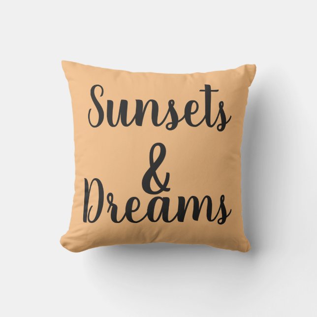 Almofada PÔRS DO SOL bonito e inscrição DREAMS | (Frente)