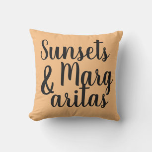 Almofada PÔRS DO SOL bonito e inscrições MARGARITAS