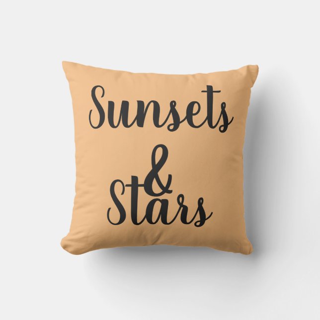 Almofada PÔRS DO SOL bonito e letras STARS | (Frente)