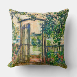 Almofada Porta do Jardim do Vetheuil Claude Monet Fine Art