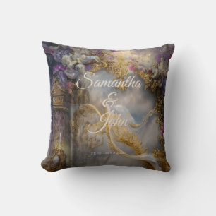 Almofada Porta Elegante Dourada, Texto Dourado