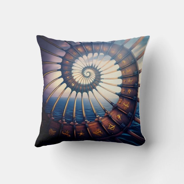 Almofada Portal Das Estrelas De Madeira Na Água (Verso)