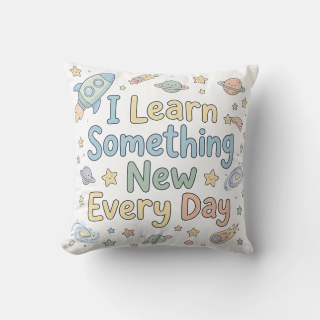 Almofada Positive Kids Growth Quote Learn Every Day (Frente)