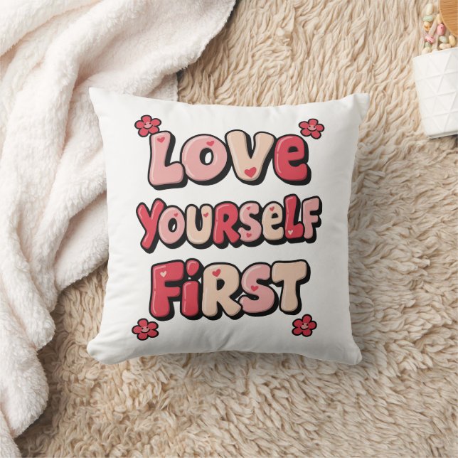 Almofada Positive Self Love "Love Yourself First" (Cobertor)