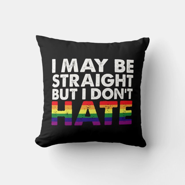 Almofada Posso ser Hetero, mas não odeio Gay LGBT (Frente)