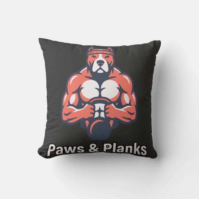 Almofada Pôster de condicionamento físico para cães muscula (Frente)