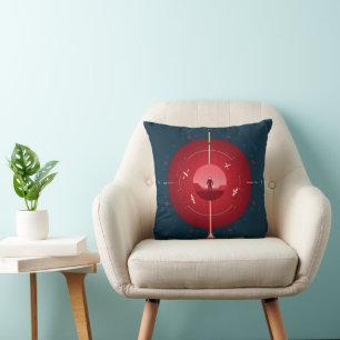 Almofada Poster de relógio atômico de espaço profundo, vers