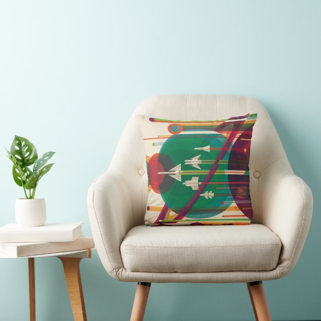 Almofada Poster de viagens de espaço retrô - Grande Tour do (Cadeira)