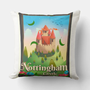 Almofada Poster de viagens do castelo de Nottingham