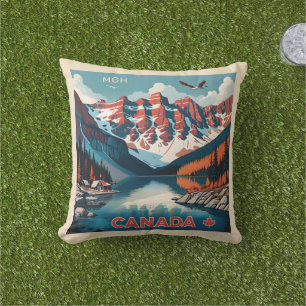 Almofada Poster de viagens Personalizado do Monograma Canad