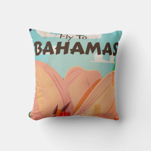 Almofada poster de viagens vintage clássico das Bahamas